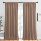 NICETOWN Room Darkening Curtains for Bedroom - Home Decoration Privacy Protection Thermal Insulated Solid Drapes/Draperies for Sliding Glass Door (Cappuccino, Set of 2, 52 x 95 inches)