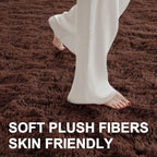9x12 Ft Extra Large Shag Rugs for Living Room, Ultra Soft Fluffy Furry Area Rugs for Bedroom Indoor Floor, Aesthetic Carpet for Kids Home Decor (Brown)