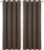 LEMOMO Chocolate Brown Thermal Blackout Curtains/52 x 108 Inch/Set of 2 Panels Room Darkening Curtains for Bedroom