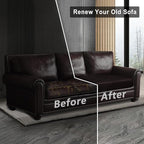 Leather Look Couch Cushion Covers Sofa Seat Slipcovers Sets Couches Furniture Protector for Sectional Armchair Loveseat Pets Kids Stretch Spandex Fabric (2 Cushion Sofa, Chocolate)