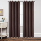 Joydeco Blackout Curtains 84 Inch Length 2 Panels Set, Thermal Insulated Long Curtains& Drapes 2 Burg, Room Darkening Grommet Drapes for Living Room Bedroom Window (W52 x L84 Inch, Chocolate)
