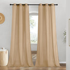 NICETOWN Linen Burlap Window Curtains 84 inches Long, Grommet Thick Linen Blend Window Treatments Privacy Assured with Light Filtering for Bedroom/Living Room, W42 x L84