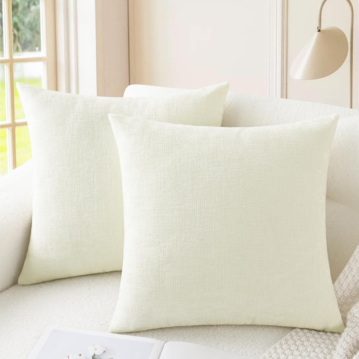 CaliTime Decorative Couch Throw Pillow Covers 26 X 26 Inches Baby Blue