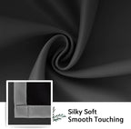 SimpleHome Black Ombre 100% Blackout Curtains for Bedroom 45 Inches Long, Room Darkening Thermal Insulated Grommet Curtains for Living Room, 2 Panels, 52x45 inches Length