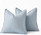 MIULEE Decorative Linen Pillow Covers 20x20 Inch Light Blue Boho Farmhouse Neutral Couch Throw Pillows for Bed Pack of 2 Accent Coastal Modern Pillowcase Summer Sofa Livingroom Home Decor