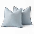MIULEE Decorative Linen Pillow Covers 18x18 Inch Light Blue