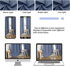 Simplebrand Ava Denim Blue Blackout Curtains for Bedroom 63 Inch Length 2 Panels, Solid Thermal Insulated Energy Saving Rod Pocket Window Treatment Curtains Blackout Drapes, W40 x L63 Inch, Denim Blue