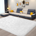 Ciicool 5 x 8 Feet Fluffy Faux Fur Area Rug White Faux Sheepskin Furry Rugs