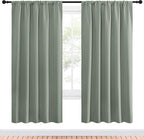 NICETOWN Window Curtains Blackout Drapes - Thermal Insulated Solid Rod Pocket Blackout Curtains/Draperies for Living Room (Sage Green, One Pair, 52 by 72-Inch)