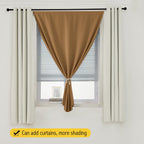 Sovtfides Self Adhesive Curtains, Stick Curtain Blackout Shades Window Cover Curtains for Living Room No Drilling, 47" W X 84" L, Brown, 1 Panel