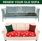 Smiry Printed Couch Cushion Covers, Stretch Soft Couch Covers for Sofa, Washable Non-Slip Sofa Slipcover Furniture Protector for Indoor and Outdoor (1 Pack, Red)