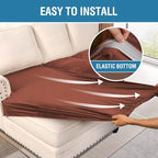 H.VERSAILTEX Velvet Stretch Sectional Couch Covers 3 Pieces Sofa Seat Cushion Covers L Shape Separate Cushion Couch Cover for Both Left/Right Sectional Couch (Large Sofa 2 Seater + 1 Chaise, Rust)