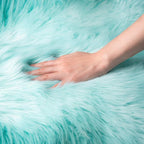 Ashler faux fur rug, Fluffy Shaggy Area Rug Ultra Soft 2 x 2.9 Feet Rectangle Fur Rug Turquoise Fuzzy Rug Machine Washable Shag Rug, Nursery Decor Throw Rugs for Bedroom, kids room, Living Room