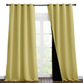 NICETOWN Total Shade Curtains and Draperies, Heavy-Duty Full Light Shading Drapes with Black Liner Backing for Villa/Hall/Dorm Window（Paler Yellow, Package of 2 Panels, 55 inches Wide x 96 inches Long