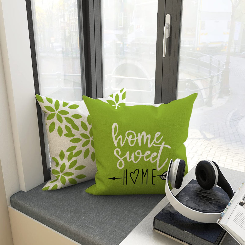 YCOLL Pillow Covers 20x20 Set of 4, Modern Sofa Throw Pillow Cover, Decorative Outdoor Linen Fabric Pillow Case for Couch Bed Car, Sage Green