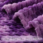 Exclusivo Mezcla Large 3D Fleece Throw Blanket for Couch, Tie-dye Purple
