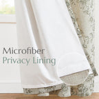 jinchan Green Floral Linen Light Filtering Curtains for Living Room 84 Inches Long