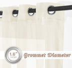 NICETOWN Sheer Curtain Panels 96 inch Cream Beige - Window Treatments Voile Panels with Eyelet Top for Living Room (One Pair, W54 x L96)