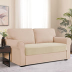 Water Repellent Sofa Cushion Slipcovers, Stretch Couch Cushion Cover for Loveseat Cushion Couch, Washable (Medium, Ivory)