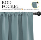 NICETOWN Greyish Blue Blackout Curtains Panels for Window, Thermal Insulated Rod Pocket Blackout Drapes/Draperies for Living Room (2 Panels, W42 x L36 inches)