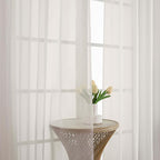 Chyhomenyc Ivory Sheer Curtains 78 Inches Long 2 Panels Set for Living Room, Light Filtering Voile Lightweight Bedroom Curtains, Rod Pocket Solid Window Treatment Drapes, Each 42W x 78L