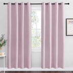 NICETOWN Baby Pink Blackout Curtains 78 inches Length for Living Room, 2 Panels, 55" Wide, Thermal Insulated Decoration Drapes for Bedroom Window