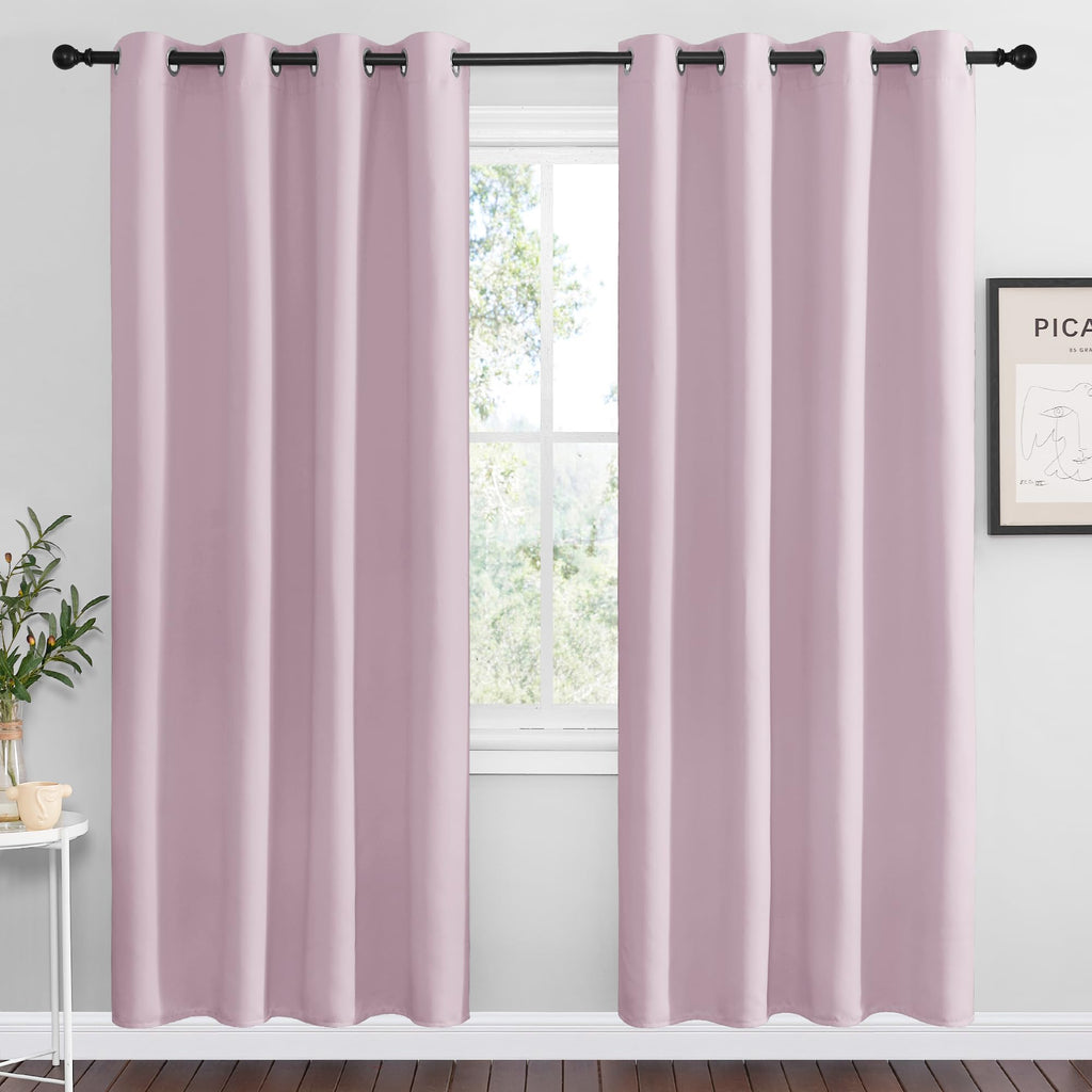 NICETOWN Cappuccino Blackout Curtains for Kitchen 55" w x 78" L 2 Panels