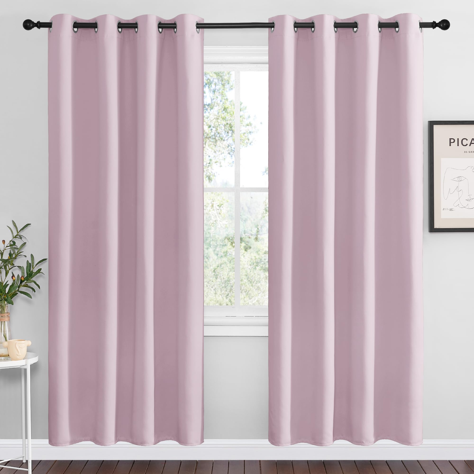 NICETOWN Cappuccino Blackout Curtains for Kitchen 55" w x 78" L 2 Panels