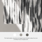 BEDELITE Fleece Throw Blanket for Couch - 300GSM Soft & Warm Fluffy Tie-dye Grey Blanket, Decorative and Giftable Striped Blankets for Women, Men, 50"x60"