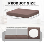 8Pcs Outdoor Cushion Covers, Patio Cushion Covers,Stretch Elastic Slipcovers, Replacement Washable & Reusable Furniture Protector for Patio Couch,Thick Jacquard Fabric(Camel, Cover Only)