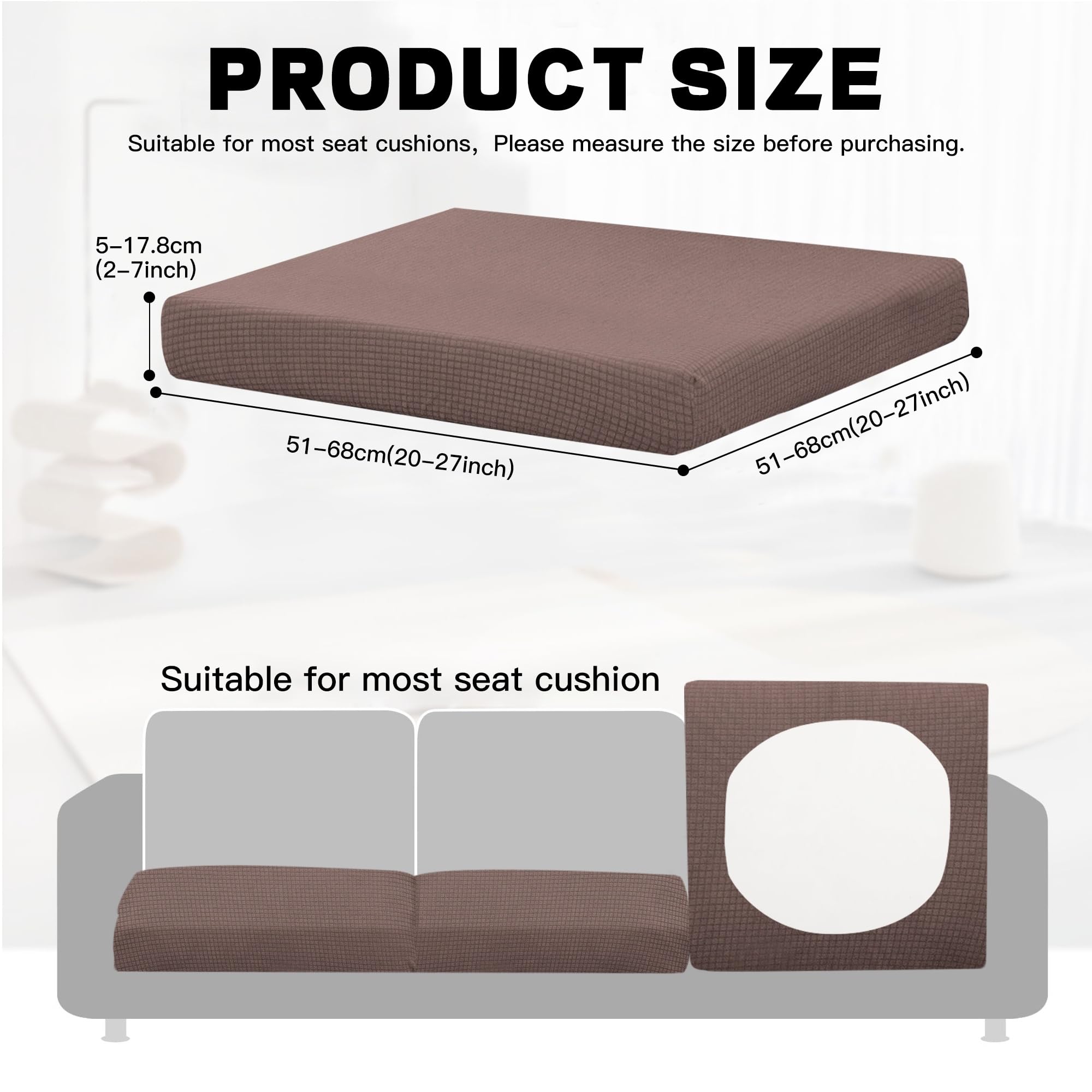 DREAHOTEXTIL 8Pcs Outdoor Cushion Covers, Elastic Patio Cushion Covers
