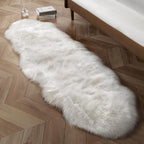 Ashler Faux Fur Rug, White Area Rugs, Fluffy Sheepskin Fur Rug, Fuzzy Ultra Soft 2 x 6 Ft Rugs, Machine Washable Shag Rug, Nursery Throw Rugs for Bed, Living, Kids Room