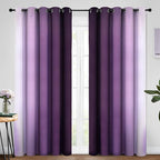 Yakamok Room Darkening Ombre Curtains 84 Inch Length, Purple and Greyish White Thermal Insulated Gradient Color Curtains,Light Blocking Grommet Window Drapes for Bedroom,62 Inch Width,2 Panels