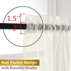Aiyufeng Ivory Curtains 108 inches Extra Long 2 Panels Set, Rod Pocket Elegant Privacy Sheer Vertical Drapes for Farmhouse/French Door/Living Room, W40 x L108
