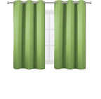 LEMOMO Light Green Blackout Curtains 38 x 54 Inch Length/Set of 2 Curtain Panels/Thermal Insulated Room Darkening Blackout Curtains for Bedroom