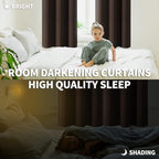 BGment Blackout Curtains for Bedroom - Grommet Thermal Insulated Room Darkening Curtains for Living Room, Set of 2 Panels (70 x 63 Inch, Brown)