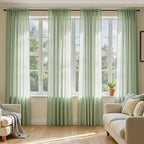 MIULEE Sage Green Sheer Curtains 72 Inches Long, 4 Panels Set, Light Filtering Rod Pocket Voile Drapes Window Treatments, Semi Transparent Airy Fabric for Bedroom and Living Room, 42 x 72 Inches
