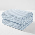 Exclusivo Mezcla Soft Waffle Fleece Bed Blanket King Size, Heather Blue