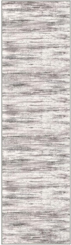 KOZYFLY 3x10 Ft Rug Modern Ombre Runner Rug for Hallway, Washable Kitchen Rugs Non-Slip Soft Striped Entryway Rug, Print Grey/Light Beige/Brown Abstract Carpet for Laundry Nursery