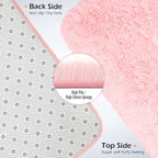 Amearea Premium Soft Area Rug 4x5.3 Feet, Pink Rugs for Living Room, Fluffy Carpet for Bedroom Nursery Playroom Teen Home Decor, Comfortable Indoor Furry Dorm Carpets, Pink