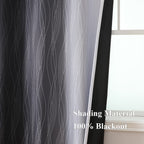 Black and Greyish White Ombre Blackout Curtains for Bedroom 52x96 Inch Long
