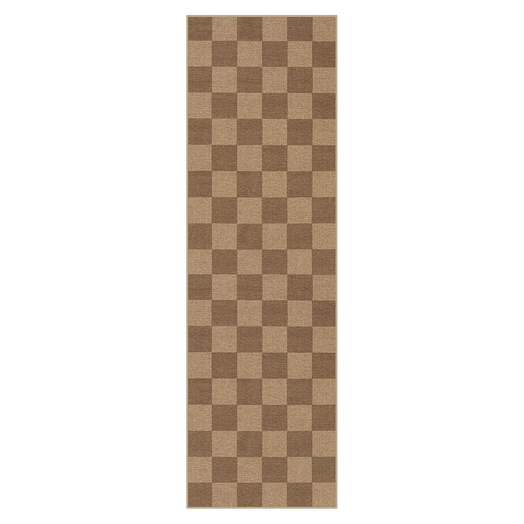 Lahome Checkered Easy Jute Kitchen Runner Rug, 2x8 Outdoor Rugs Washable