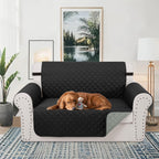 Luxshare Home Reversible 45" Small Loveseat Sofa Covers, Black/Grey