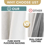 H.VERSAILTEX Blackout Curtains, Durable Thick Textured Look 100% Blackout Patio Door Curtain, Grommet Extra Wide Sliding Door Curtain Panel Long Curtains, W100 x L108 inch- Ivory