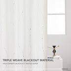 Deconovo White Curtains, Room Darkening Curtain, Thermal Insulated Noise Reduced Drapes, Wave Dots Silver Print, 52 x 95 Inch Long, Grommet Top, Window Panels for Living Room Bedroom Nursery, Set of 2