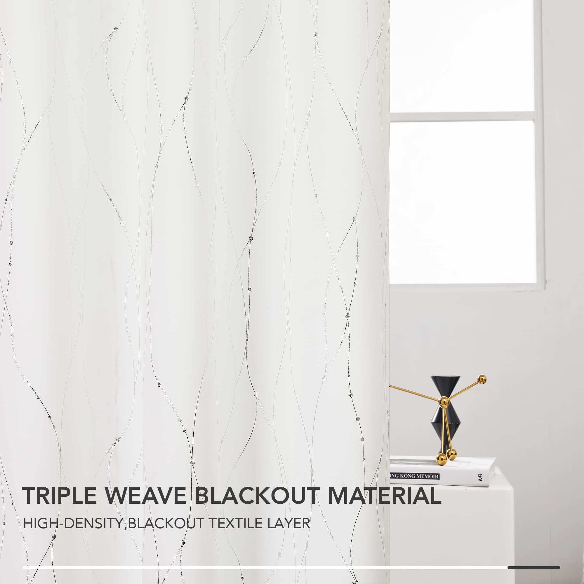 Deconovo Living Room Curtains 72 Inches Long, Blackout Curtains for Bedroom