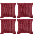 Fancy Homi 4 Packs Decorative Throw Pillow Covers for Living Room Couch Bed, Modern Farmhouse Boho Home Décor Accent Cushion Case, 18" x 18", Burgundy