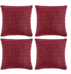 Fancy Homi 4 Packs Decorative Throw Pillow Covers for Living Room Couch Bed, Modern Farmhouse Boho Home Décor Accent Cushion Case, 18" x 18", Burgundy