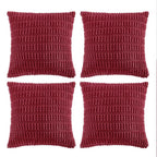 Fancy Homi 4 Packs Decorative Throw Pillow Covers for Living Room Couch Bed, Modern Farmhouse Boho Home Décor Accent Cushion Case, 26" x 26", Burgundy