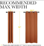NICETOWN Blackout Halloween Draperies Curtains for Girls Room, Nursery Essential Thermal Insulated Grommet Top Blackout Panels (Burnt Orange, 1 Pair, 34 x 54 inches)